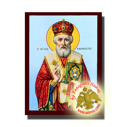 Saint Athanasios NeoClassical Orthodox Wooden Icon